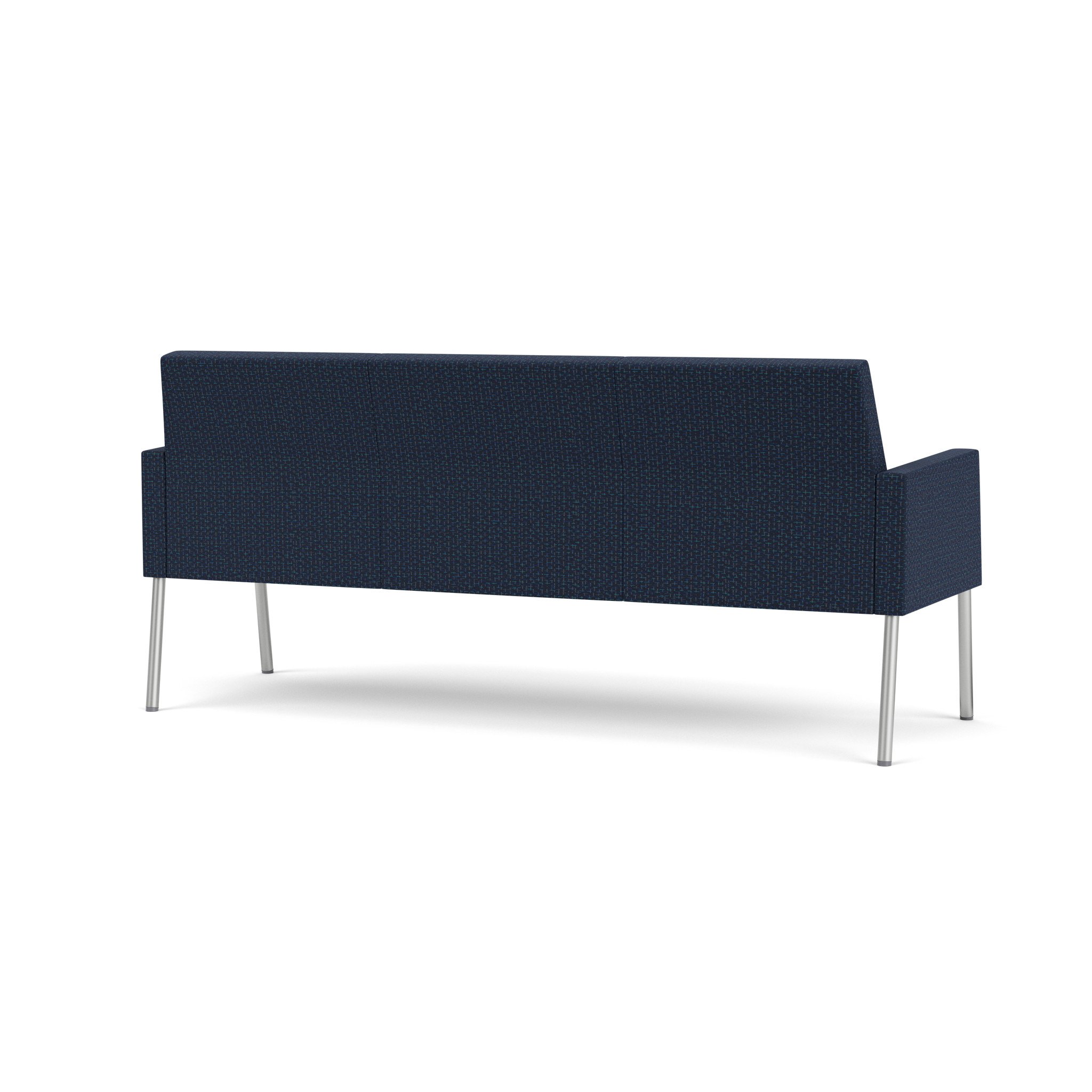 Lesro Mystic Lounge Reception Sofa, Silver, RF Blueberry Back, MD Ink Seat, RF Blueberry Arm Panels ML1601 - alternate 3